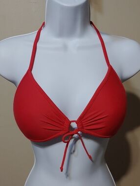 Body Glove Red Halter Bikini Top with Front Ring Tie